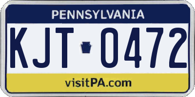 PA license plate KJT0472