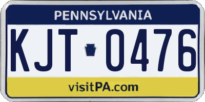PA license plate KJT0476
