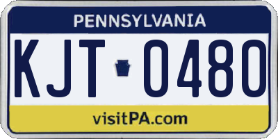 PA license plate KJT0480