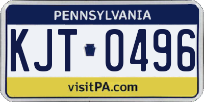 PA license plate KJT0496