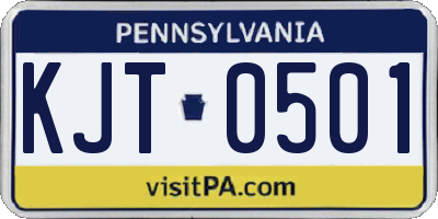 PA license plate KJT0501