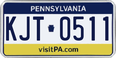 PA license plate KJT0511