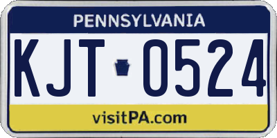 PA license plate KJT0524