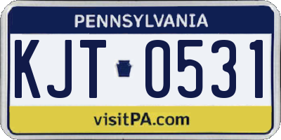 PA license plate KJT0531