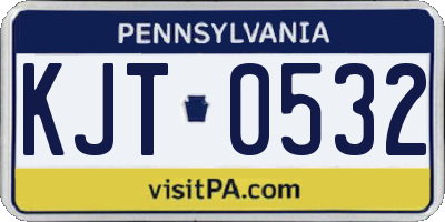 PA license plate KJT0532
