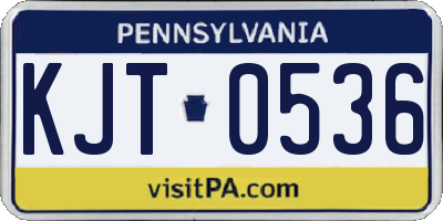 PA license plate KJT0536