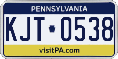 PA license plate KJT0538