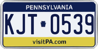 PA license plate KJT0539