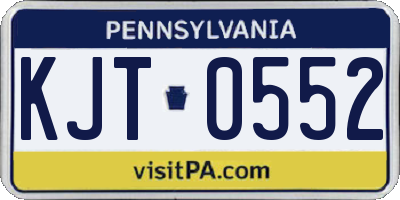 PA license plate KJT0552