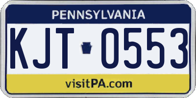 PA license plate KJT0553