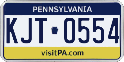 PA license plate KJT0554