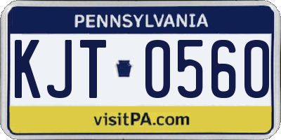 PA license plate KJT0560
