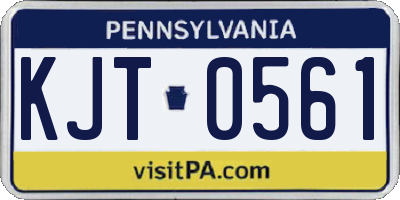 PA license plate KJT0561