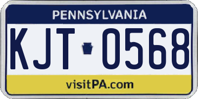 PA license plate KJT0568