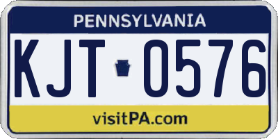 PA license plate KJT0576