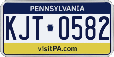PA license plate KJT0582