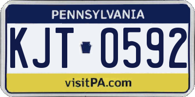 PA license plate KJT0592