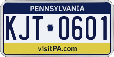 PA license plate KJT0601