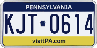 PA license plate KJT0614