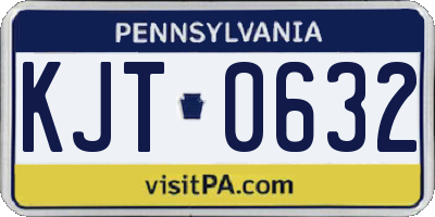 PA license plate KJT0632