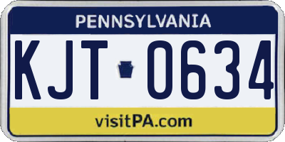PA license plate KJT0634