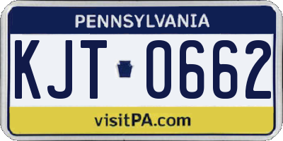 PA license plate KJT0662