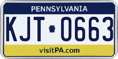 PA license plate KJT0663