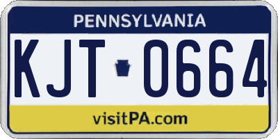 PA license plate KJT0664