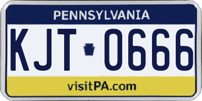 PA license plate KJT0666