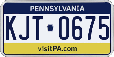 PA license plate KJT0675