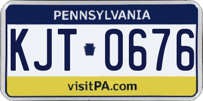PA license plate KJT0676