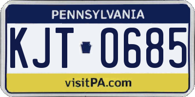 PA license plate KJT0685