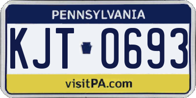 PA license plate KJT0693