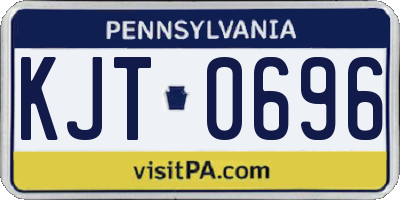 PA license plate KJT0696