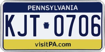 PA license plate KJT0706