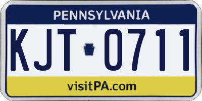 PA license plate KJT0711