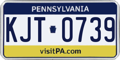 PA license plate KJT0739
