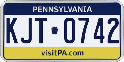 PA license plate KJT0742