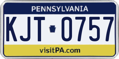 PA license plate KJT0757