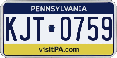 PA license plate KJT0759