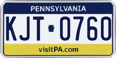 PA license plate KJT0760