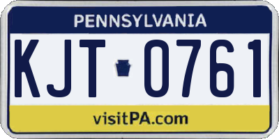 PA license plate KJT0761