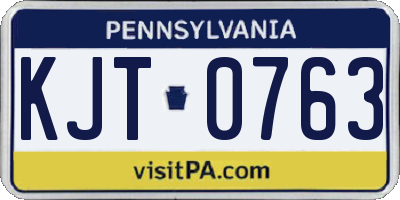 PA license plate KJT0763