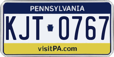 PA license plate KJT0767