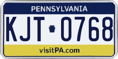 PA license plate KJT0768