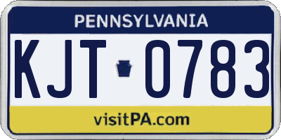 PA license plate KJT0783
