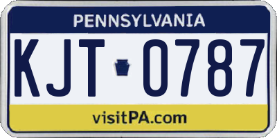 PA license plate KJT0787