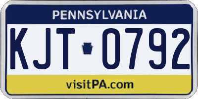 PA license plate KJT0792