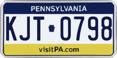 PA license plate KJT0798