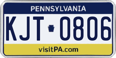 PA license plate KJT0806